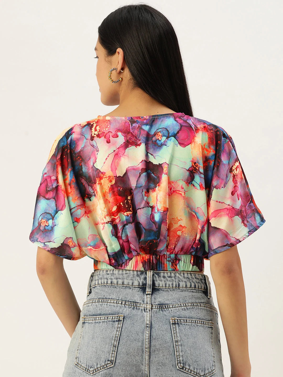 Trendy Printed Wrapped Top - Stylish Women's Blouses Online