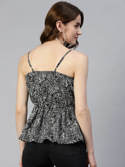 Women Printed crop top with frills