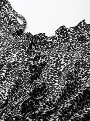 Women Printed crop top with frills