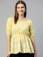Women  Chikankari Work Empire Top