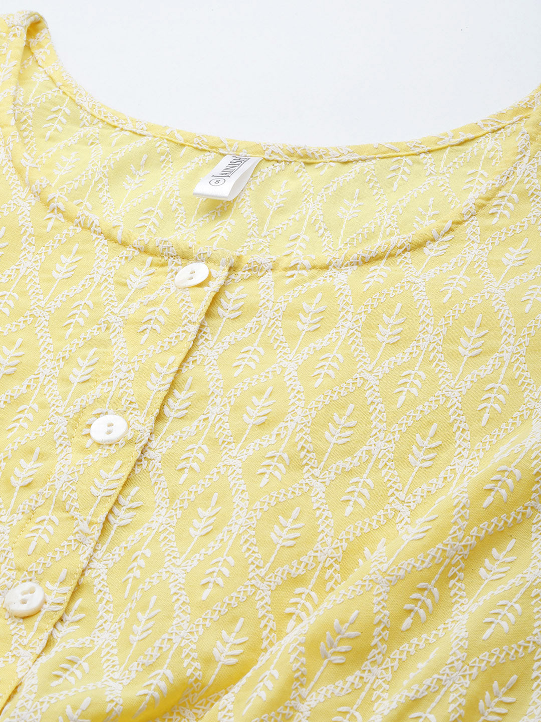 DesiQlo Women Embroidered Tops - Yellow