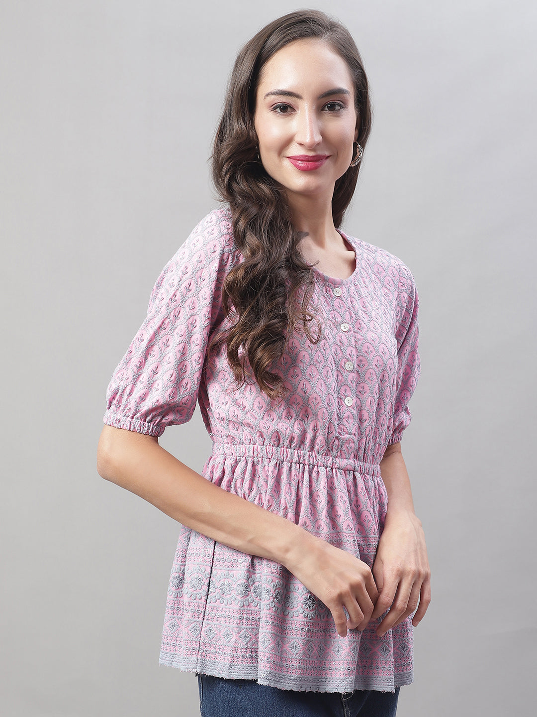 DesiQlo Women Floral Tops - Pink