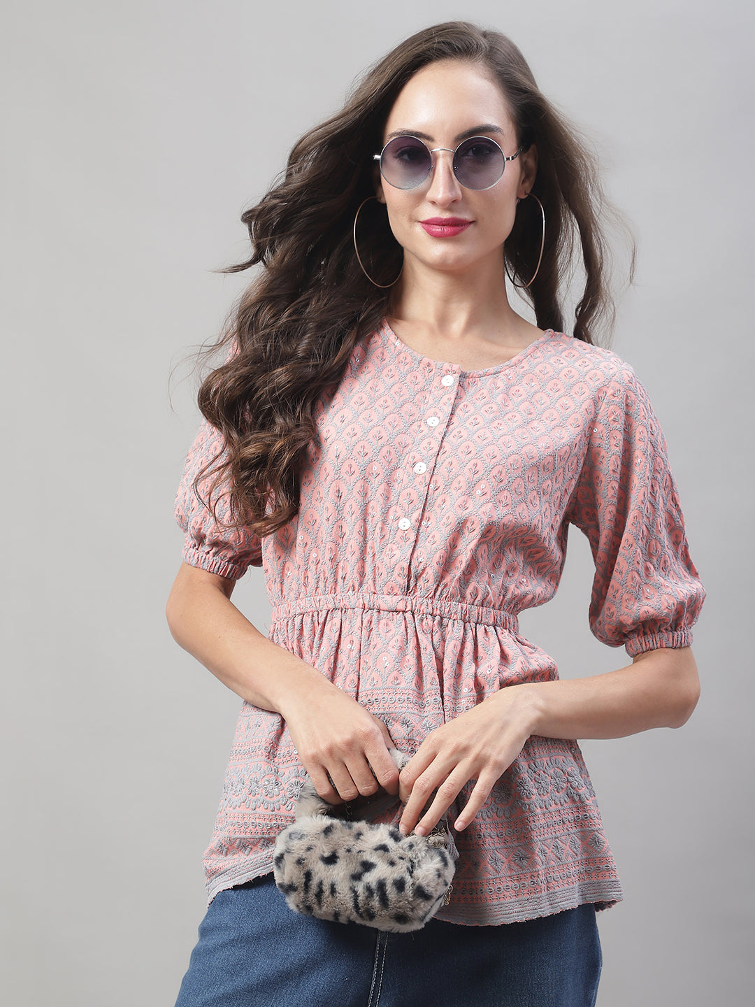 DesiQlo Women Floral Tops - Orange