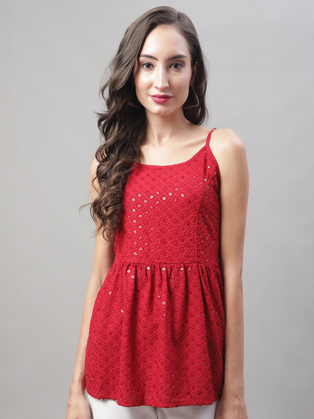 DesiQlo Women Floral Tops - Maroon