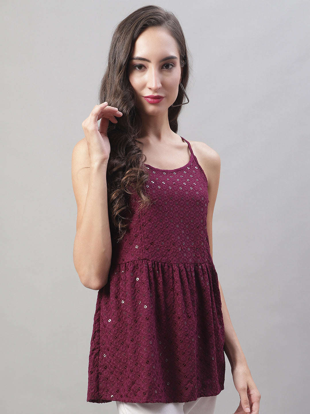 DesiQlo Women Floral Tops - Purple