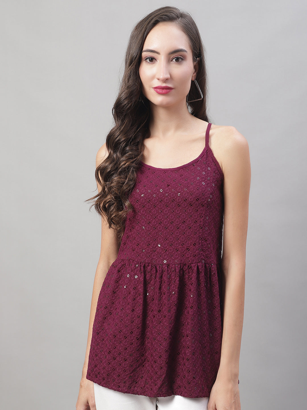 DesiQlo Women Floral Tops - Purple