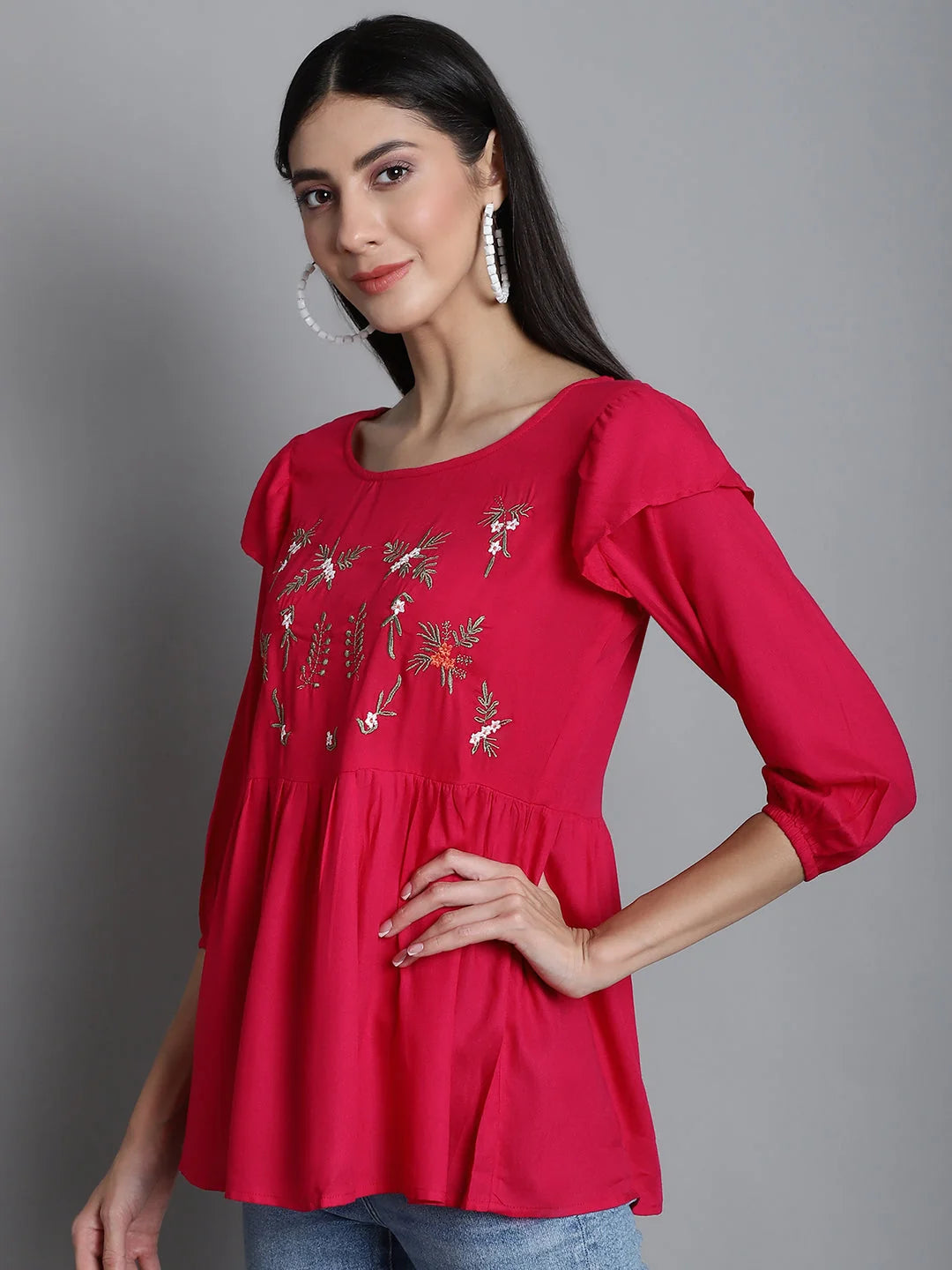 Embroidered Women's Tops: Stylish Rayon Blouses for Women
