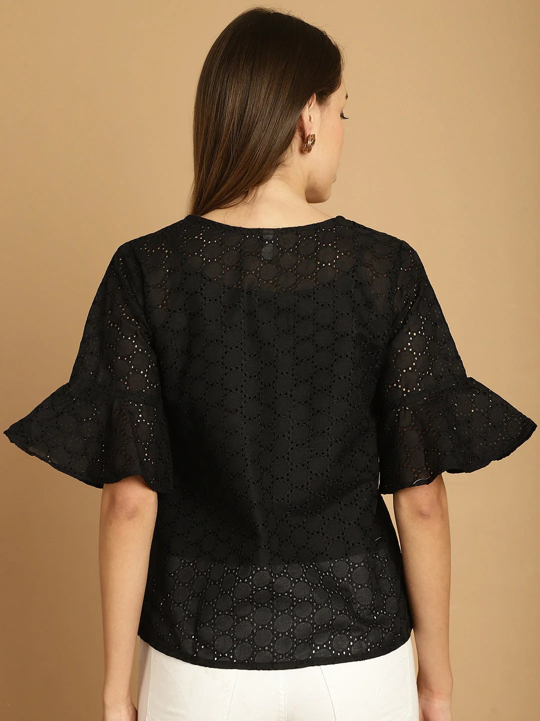 Embroidered Cotton V-Neck Women's Top | Stylish Blouses