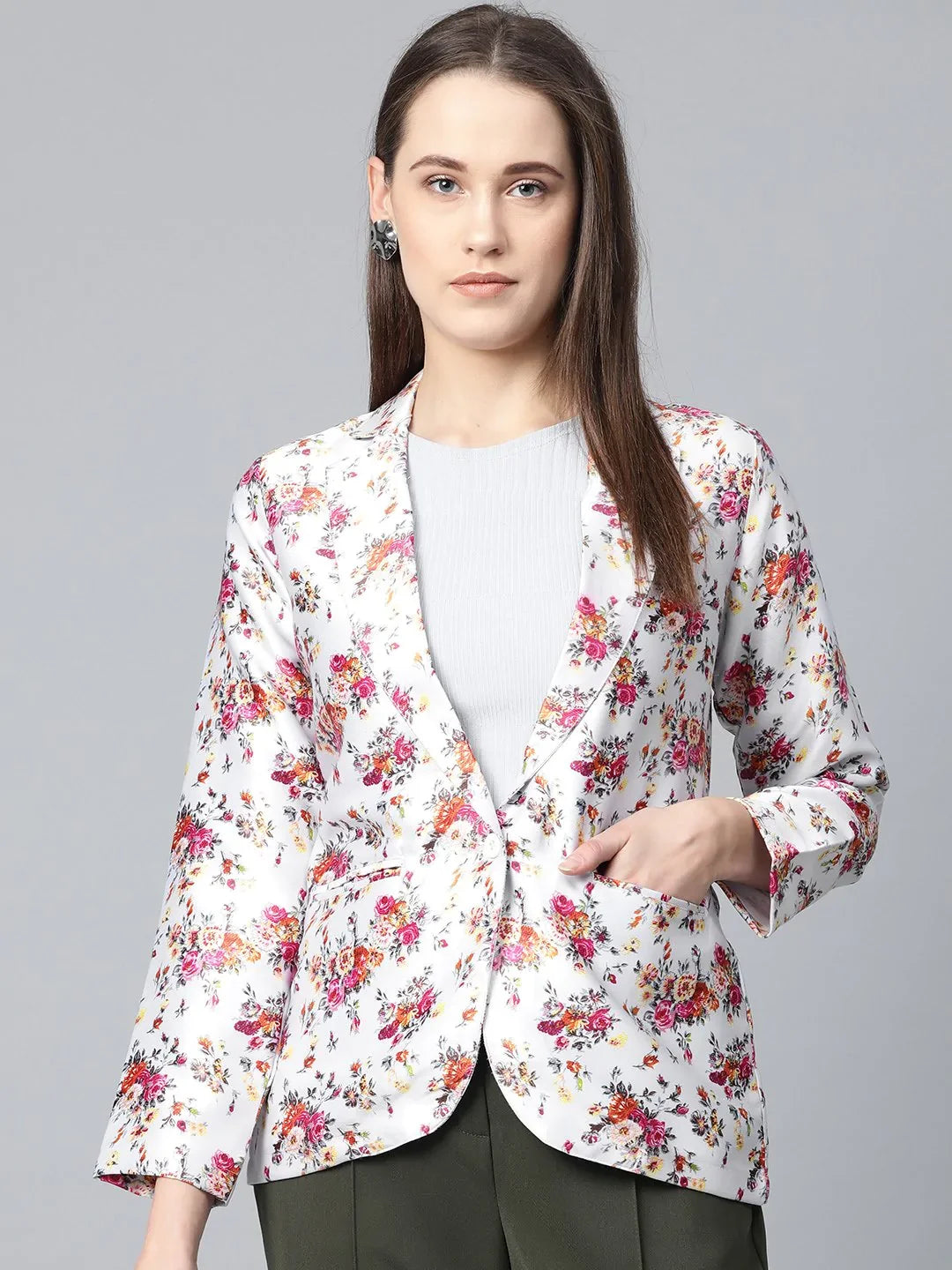 DesiQlo Women Blazer - Grey