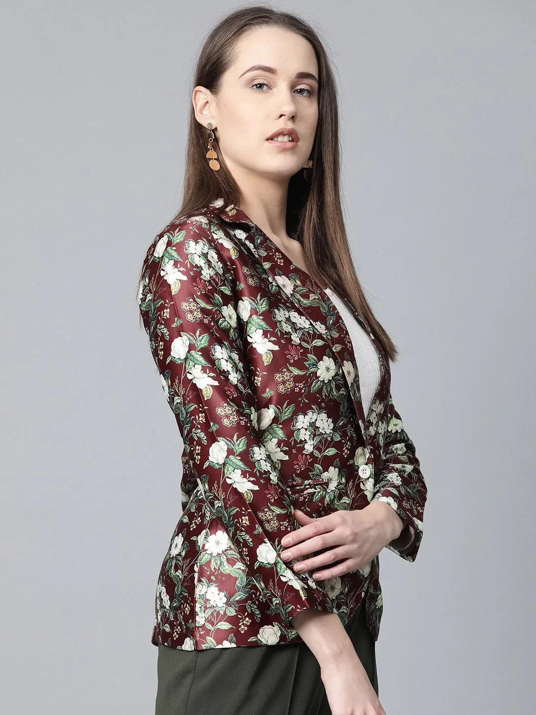 DesiQlo Women Blazer - Maroon