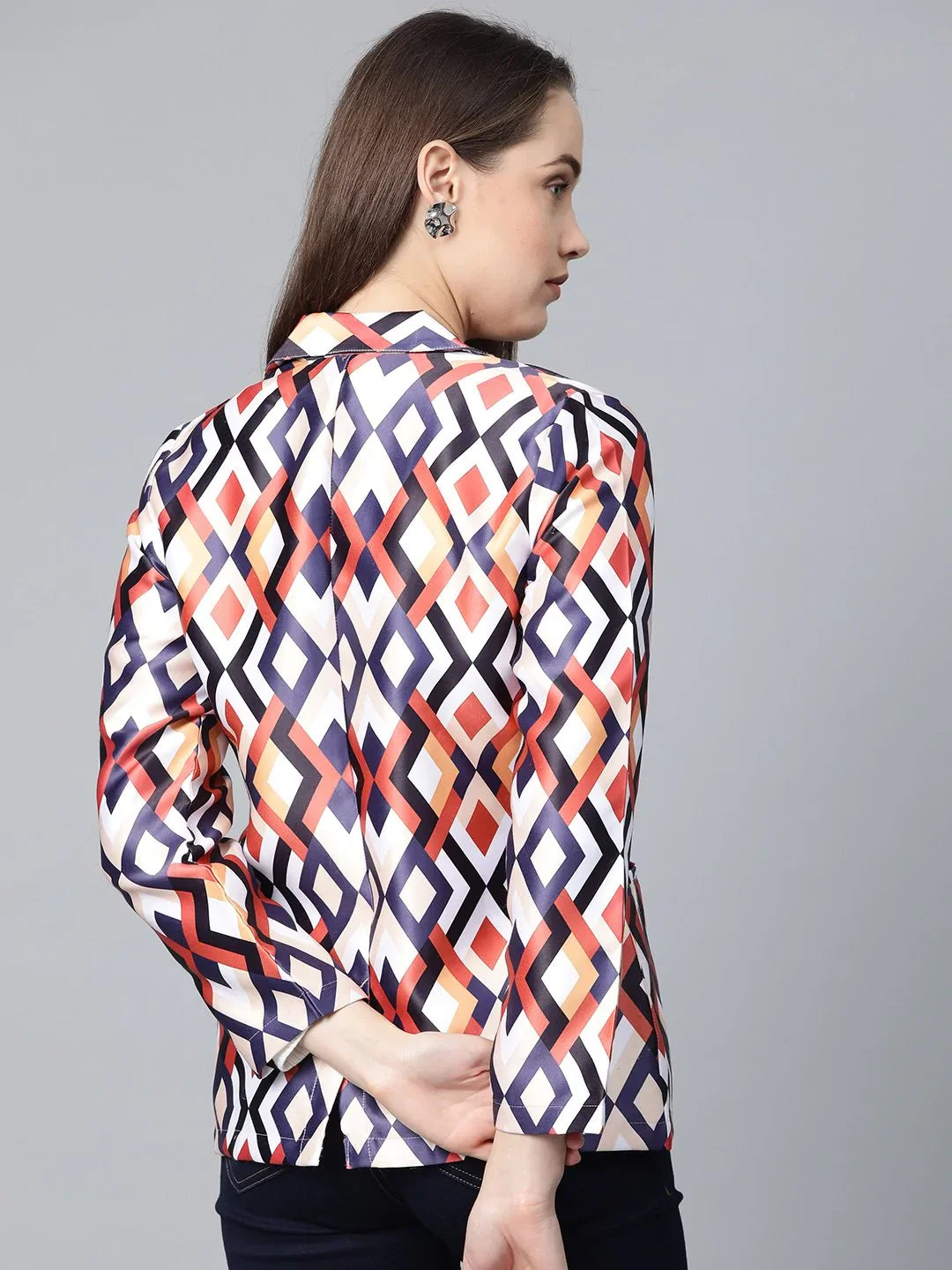 DesiQlo Women Blazer - Orange - JOB_6002_Orange_XS