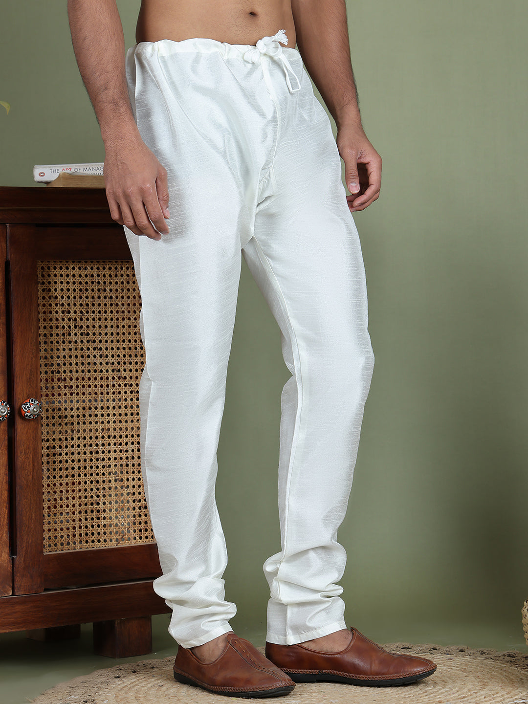 DesiQlo Men's Ethnic Churidar Payjama ( JOCPJ 003Off-White )