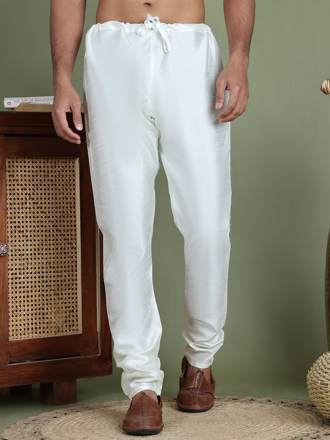 DesiQlo Men Pajamas - White - JOCPJ_003Off-White_S