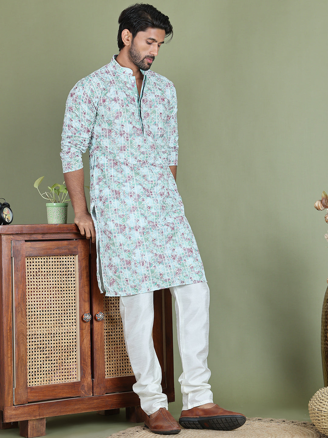 DesiQlo Men Pajamas - White - JOCPJ_003Off-White_S