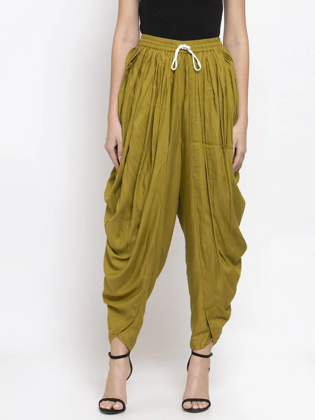 Green Solid Dhoti Pants - Women's Dhoti Kurta Set Outfit