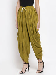 Women Green Solid Dhoti