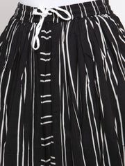 Women Black Stripped Dhoti