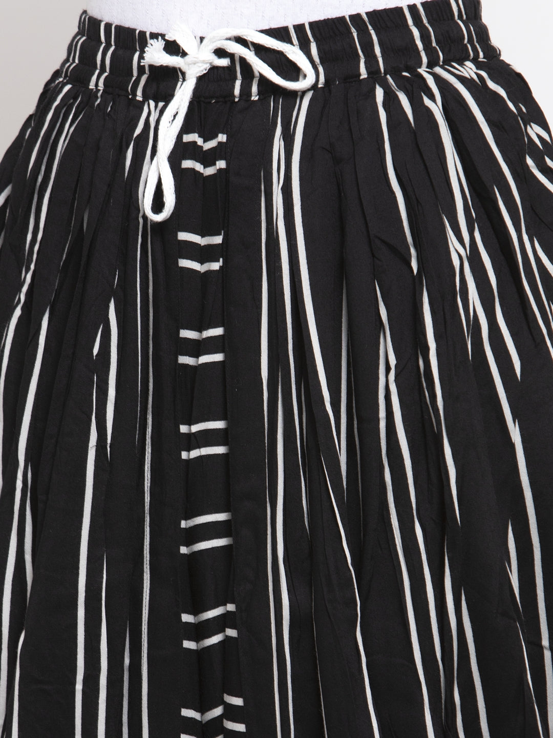 Black Striped Dhoti Pants - Dhoti Salwar Kameez for Women