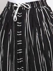Women Black Stripped Dhoti