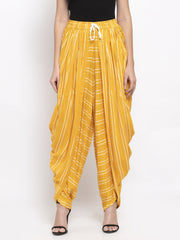 Women Mustard Stripped Dhoti