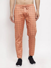 Indian Needle Men's Orange Cotton Track Pants