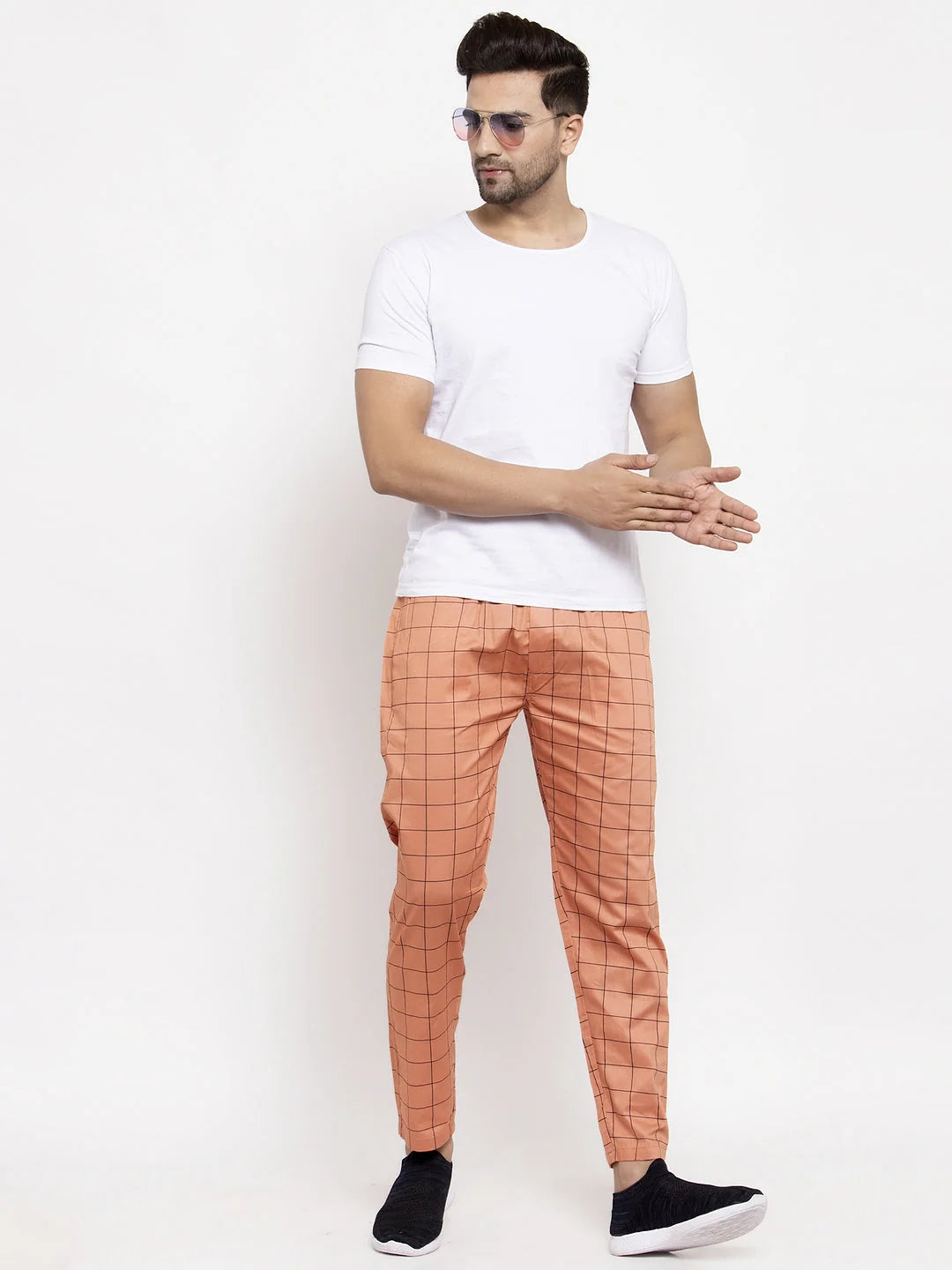 Orange Cotton Mens Pajama Pants | Indian Needle Sleepwear