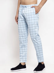 Indian Needle Men's Blue Checked Track Pants
