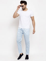 Indian Needle Men's Blue Checked Track Pants