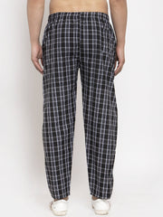 Indian Needle Men's Black Checked Cotton Track Pants