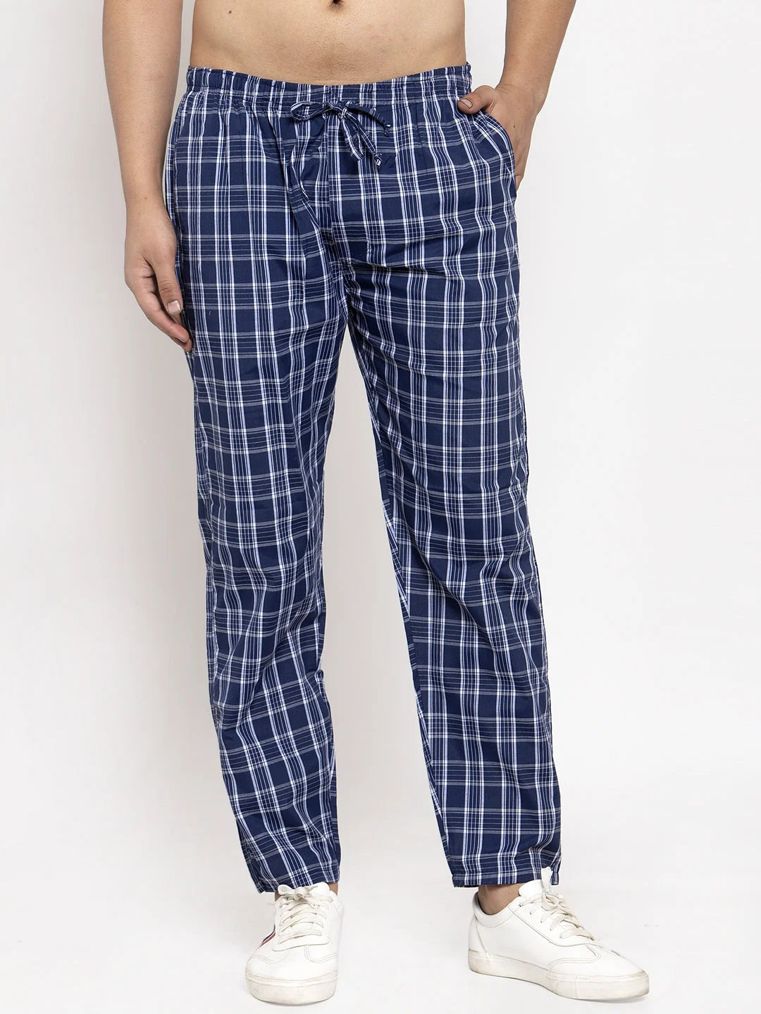 Indian Needle Men's Blue Cotton Track Pants