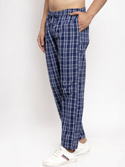 Indian Needle Men's Blue Cotton Track Pants