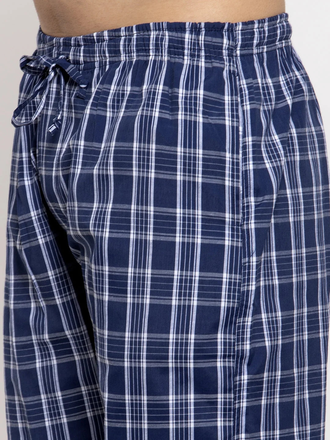 Indian Needle Blue Cotton Mens Pajama Pants - Stylish Sleepwear