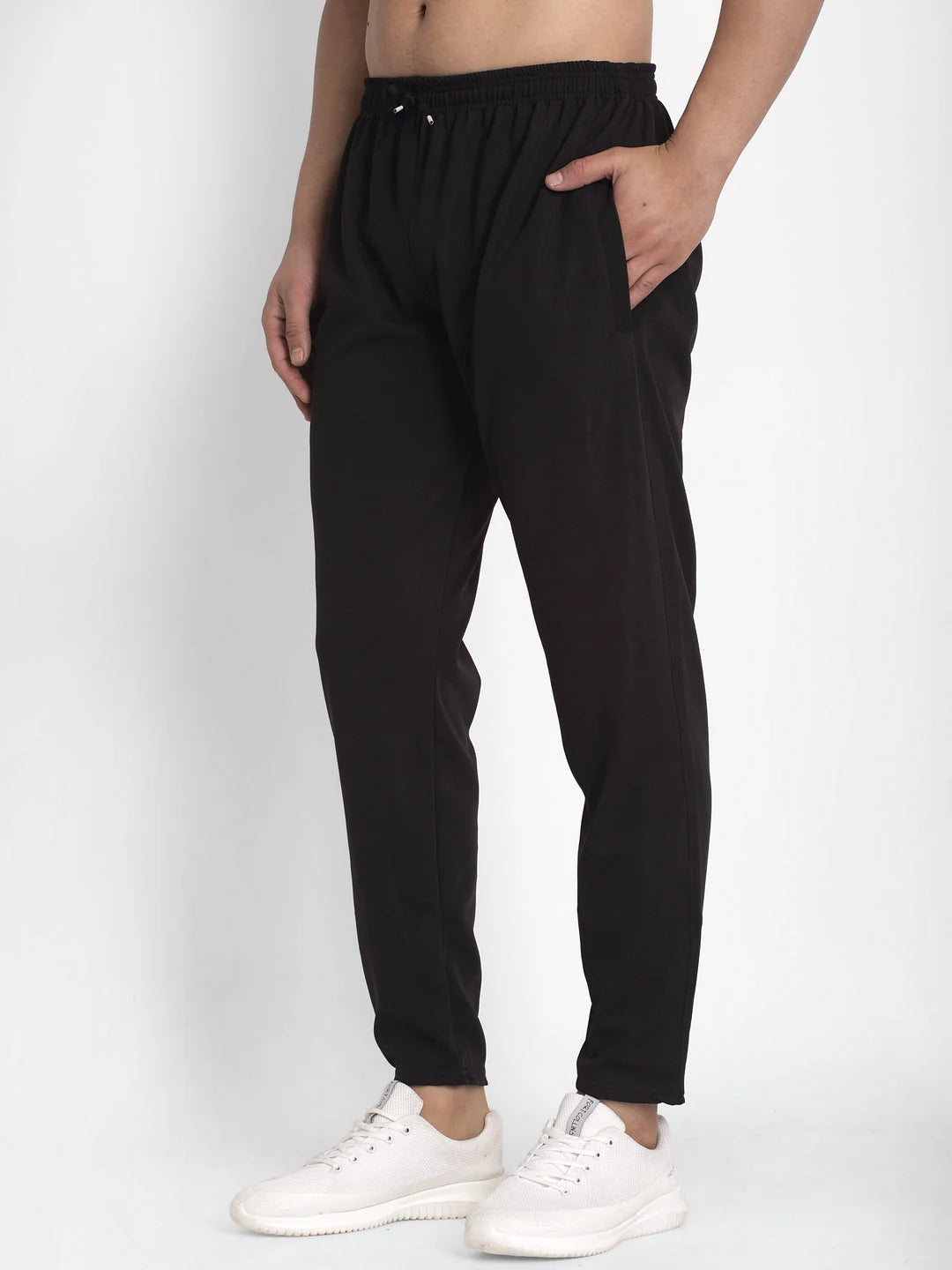 Black Cotton Track Pants for Men | Mens Jogger Pajama Pants