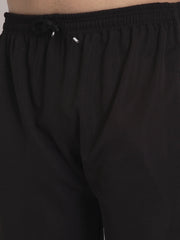 Indian Needle Men's Black Solid Track Pants