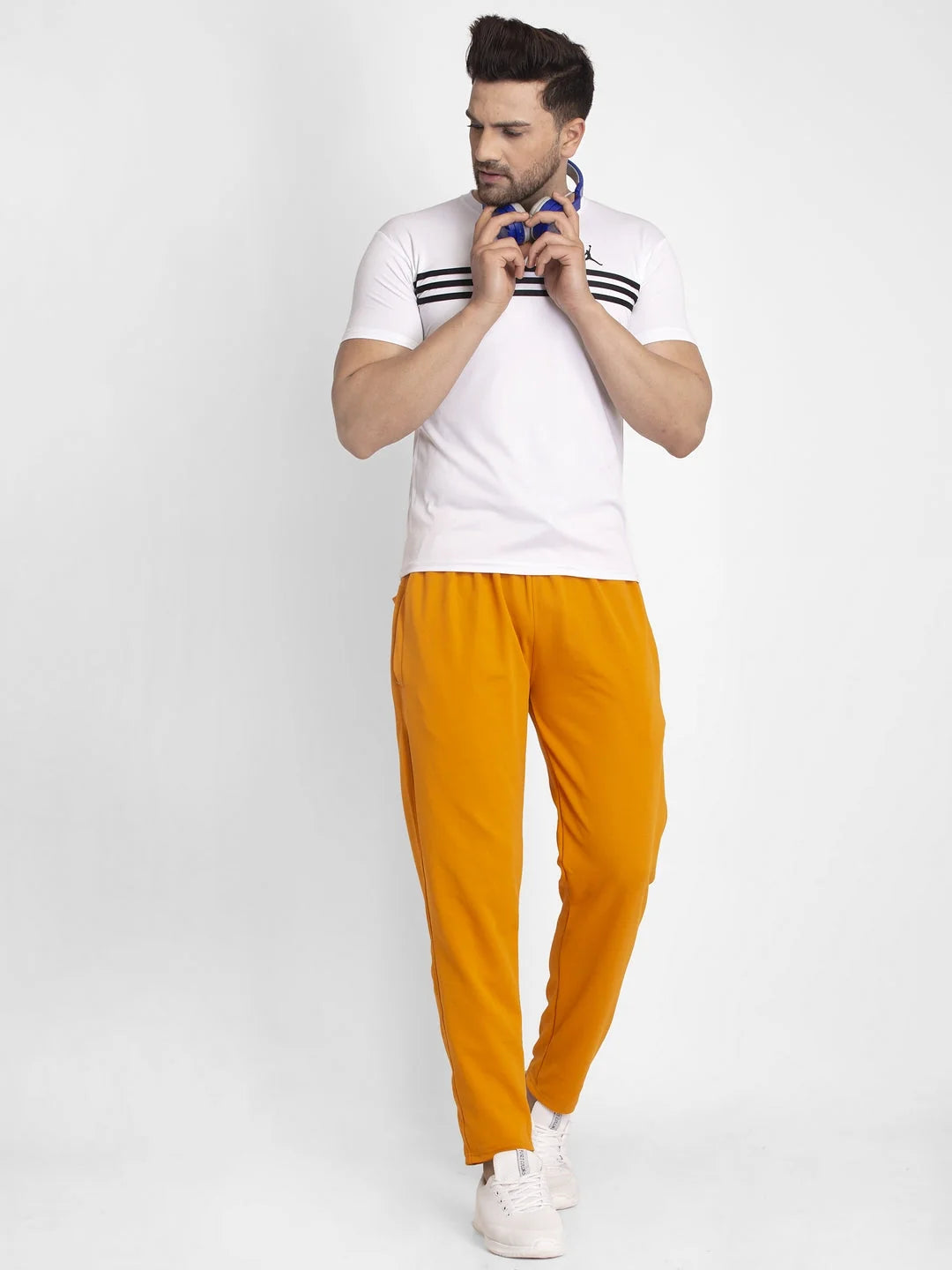 Mustard Cotton Track Pants for Men | Mens Pajamas | Indian Needle