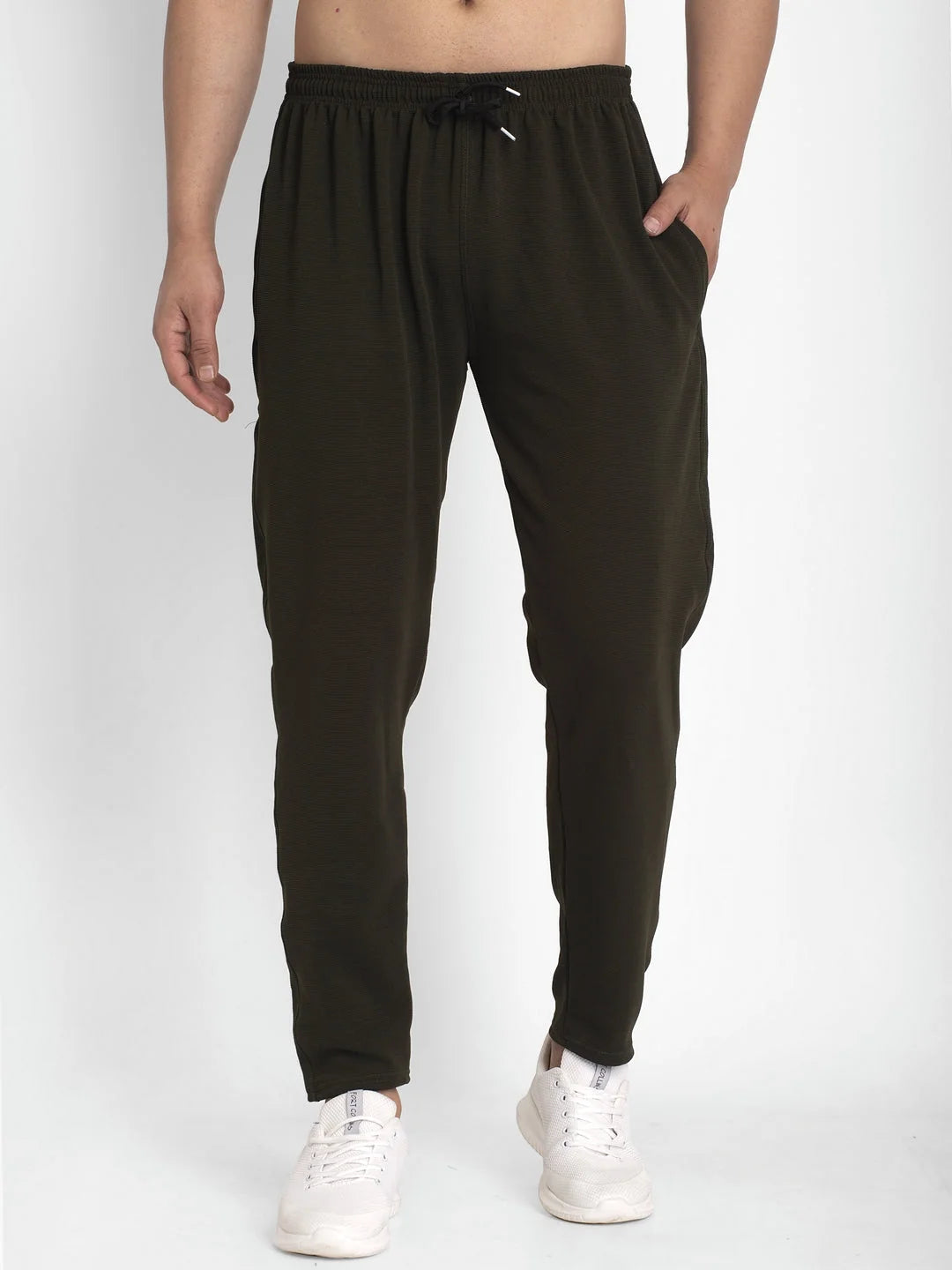 Olive Cotton Track Pants for Men | Mens Pajamas | Indian Needle