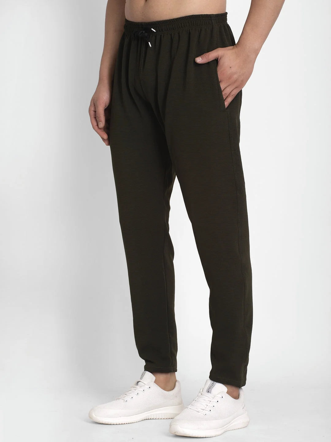 Olive Cotton Track Pants for Men | Mens Pajamas | Indian Needle