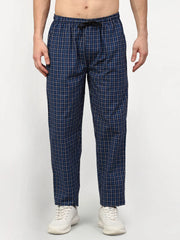 Indian Needle Men's Blue Cotton Checked Track