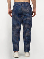 Indian Needle Men's Blue Cotton Checked Track