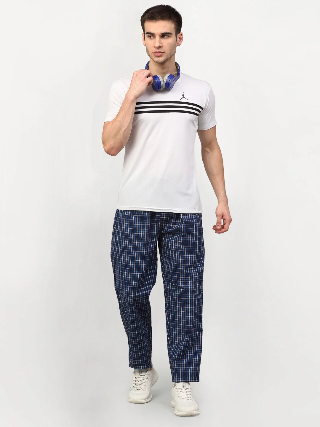 Indian Needle Blue Cotton Mens Pajama Track Pants