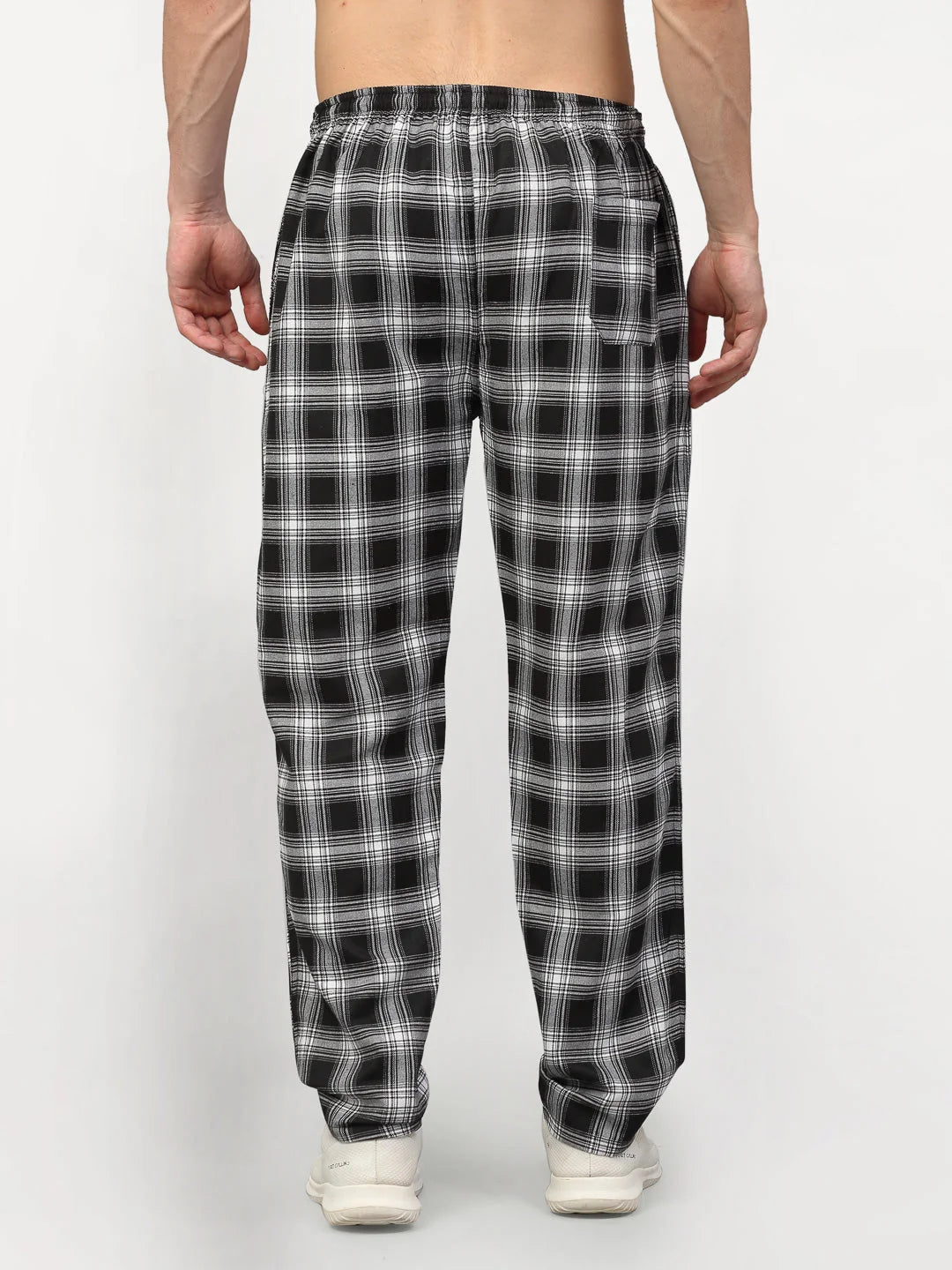 Indian Needle Black Cotton Mens Pajama Jogger Pants
