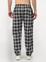 Indian Needle Men's Black Cotton Checked Track Pants