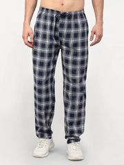 Indian Men's Blue Cotton Checked Track Pants