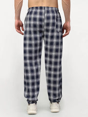 Indian Men's Blue Cotton Checked Track Pants