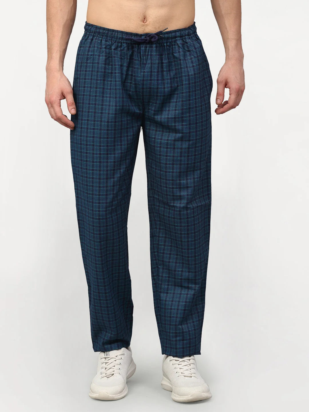 Blue Cotton Mens Pajama Pants - Mens Sleepwear & Mens Pajamas