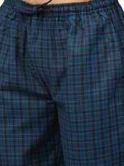 Indian Needle Men's Blue Cotton Quality Checked Track Pants