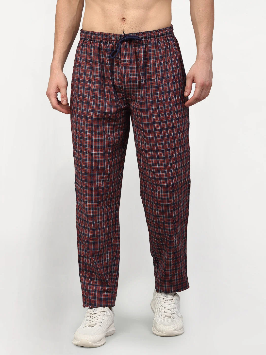 Maroon Cotton Track Pants - Mens Pajamas & Mens Sleepwear Sets