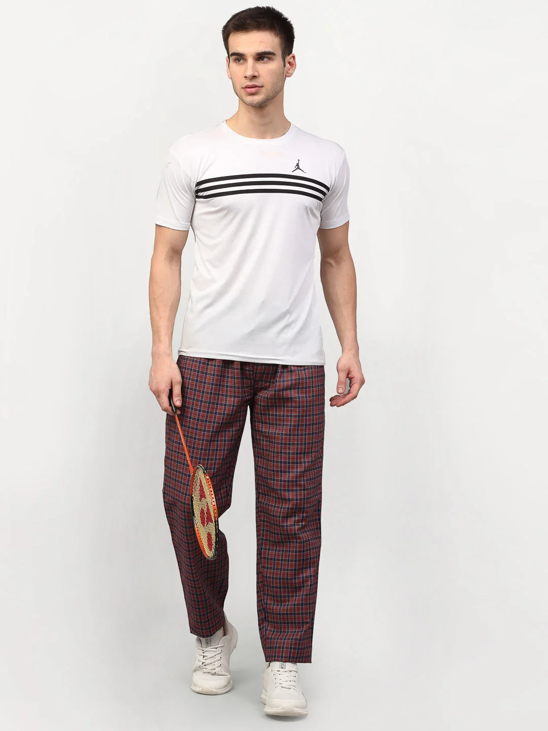 Maroon Cotton Track Pants - Mens Pajamas & Mens Sleepwear Sets