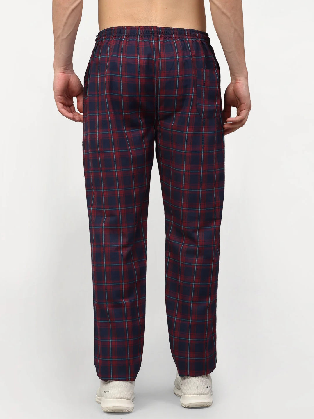 Men's Blue Cotton Track Pants - Mens Pajamas & Sleepwear