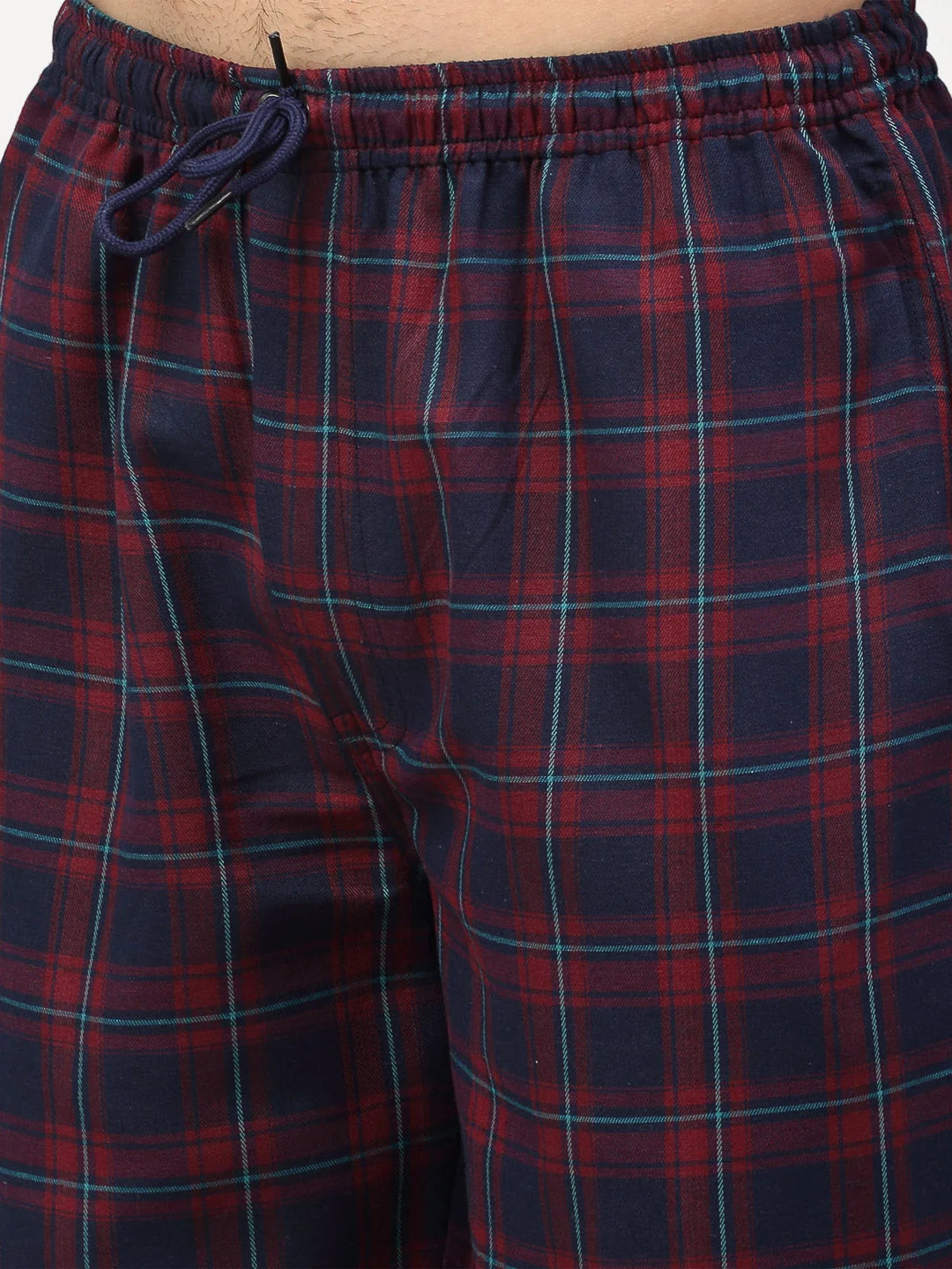 Men's Blue Cotton Track Pants - Mens Pajamas & Sleepwear